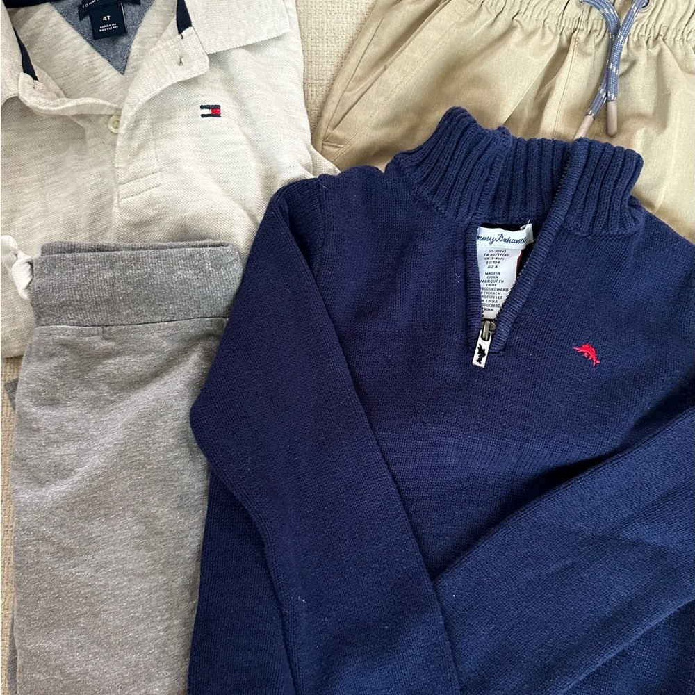 Lot: Tommy Hilfiger & Tommy Bahama sweater polo shorts 4t